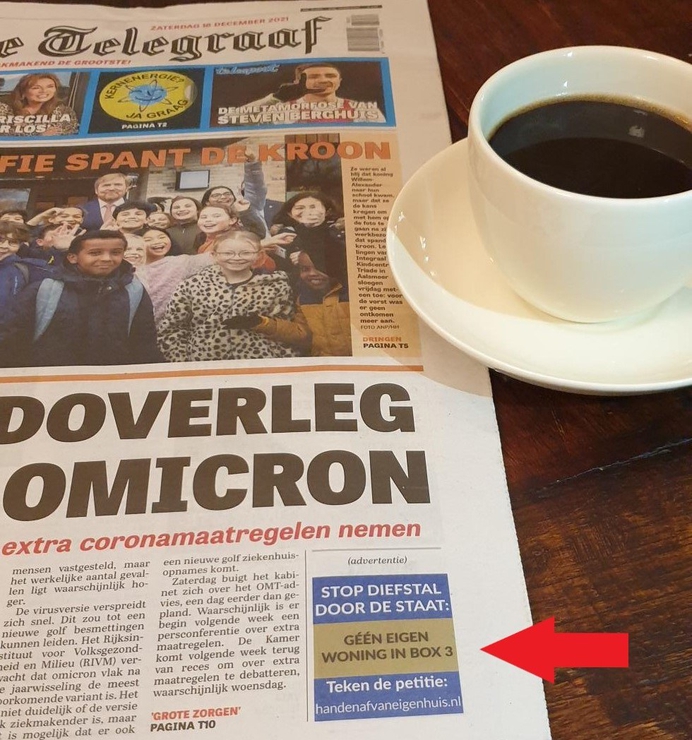EIH voorpagina Telegraaf