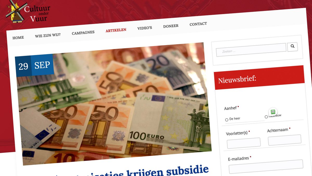 Header doneer website