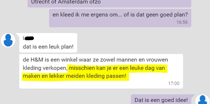 Genderpraatjes meisjeskleding passen