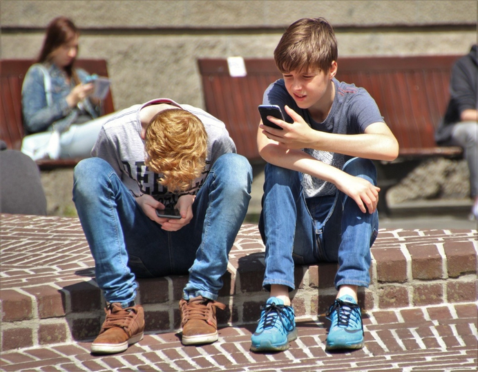 Teens on phone