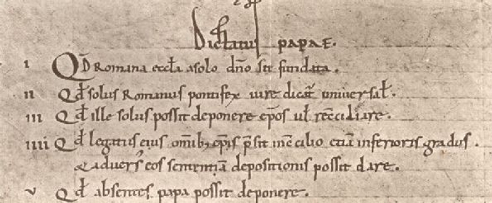 Een hoogtepunt uit de middeleeuwen: de Dictatus Papae van Sint-Gregorius VII