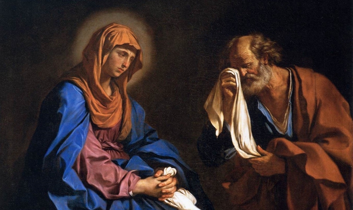 Guercino St Peter Weeping before the Virgin WGA10949