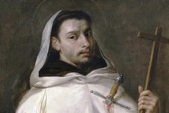 De ontmoeting tussen Sint-Angelus, Sint-Franciscus en Sint-Dominicus