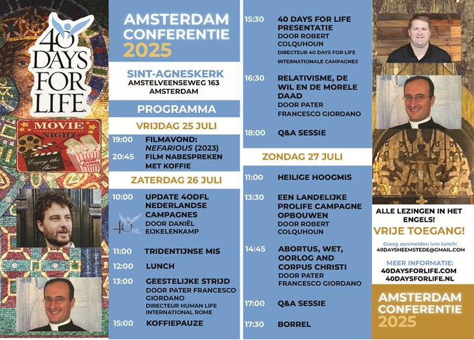 Zet in uw agenda: 40 Days for Life evenement (25-27 juli a.s.)