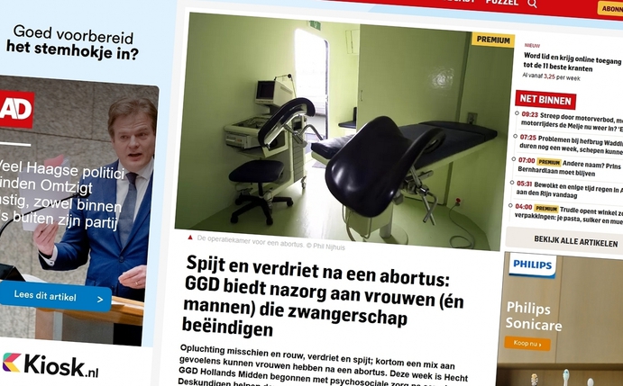 Ook het AD moet toegeven: ‘spijt en verdriet na abortus’