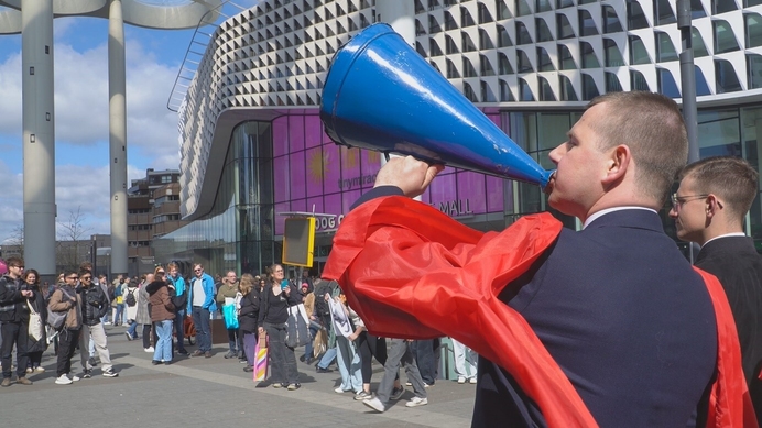 Tegen abortus in Utrecht: "Christus is Koning!" zei de vrouw