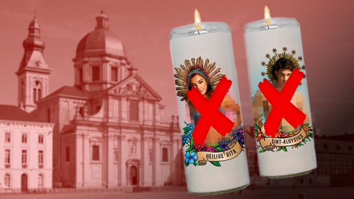Demand the Sint-Pietersabdij in Ghent to stop this outrageous blasphemy against the dignity of the saints by depicting them half-naked!