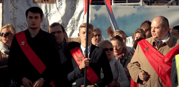 Young Catholics react against the first Pro-Abortion march in Poland